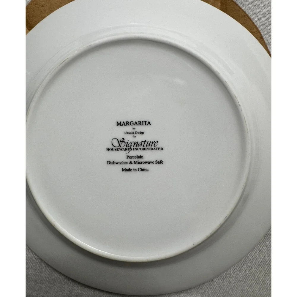 Margarita Signature Housewares Hors d'oeuvres Plates Set of 6 Porcelain#929